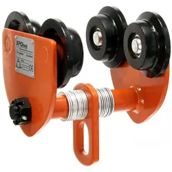 XPOtool, Seilzug + Werkstattkran, HD Laufkatze 1000kg 75-125mm justierbar Rollfahrwerk Handfahrwerk Kran