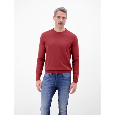 Strickpullover LERROS "Herren Strickpullover aus Baumwolle mit Crewneck Ausschnitt", Herren, Gr. M, rot (scandinavian rot), 100% Baumwolle, Pullover Strickpullover, Weicher Strick-Pullover, Rundhalsausschnitt, lange Ärmel, pflegeleicht