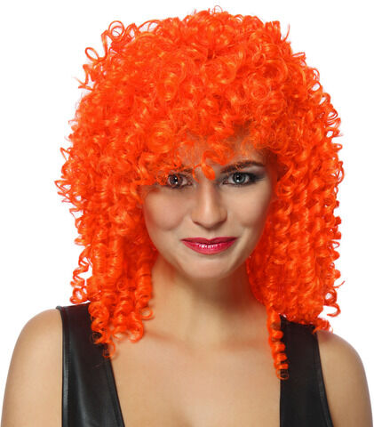 Lockenperücke "Curly", neonorange