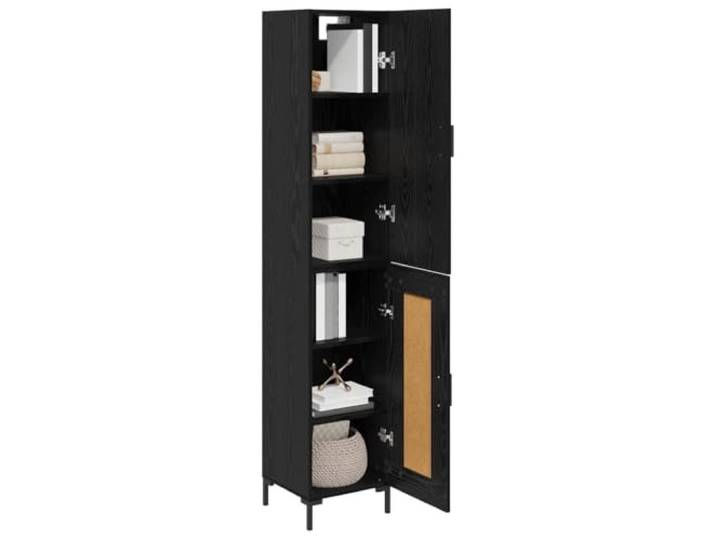 vidaXL Highboard Schwarz Eichen-Optik 34,5 x 34 x 180 cm Holzwerkstoff