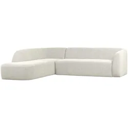 Ecksofa Sloping aus Chenille, modern und gepolstert, links, weiß – komfortables Design für Dein Zuhause