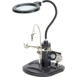 SIN 207714 - Platinenhalter, mit LED Lupe, Schwanenhals, helfende Hand