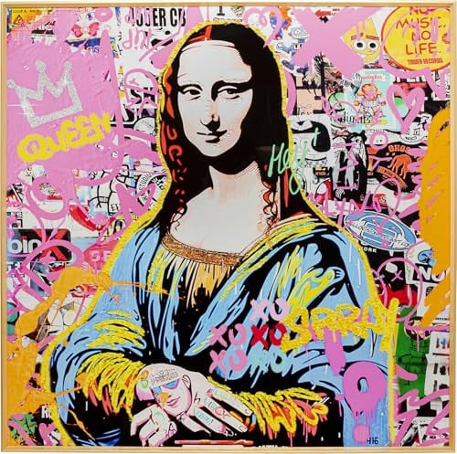 Kare Design Canvas La Viva Woman Abstracte Pop Art Wanddecoratie, Meerkleurig, 100 x 100 cm