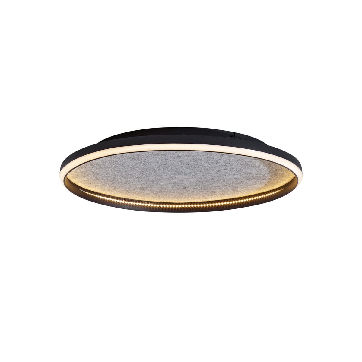 Qazqa Design plafondlamp zwart met vilt en LED, dimbaar