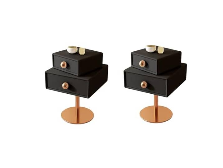 Nachttisch, Hoher Sofa-Beistelltisch, kleiner Nachttisch(Black,40x40x60cm)