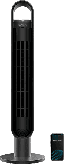 Ventilador de torre - Cecotec EnergySilence 9190 SkyLine Ionic Connected, 60W, Torre 40", Wi-Fi, Ionizador, 4 velocidades, 3 modos, 12h, Negro