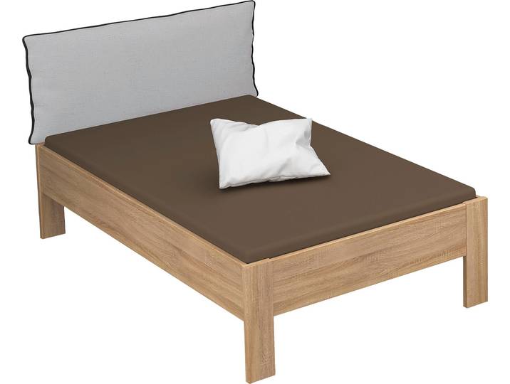 Futonbett RAUCH Aditio , braun (struktureichefarben hell), B:126cm H:107cm L:208cm, Betten, Futonbett, Kopfteil Webstoff mit abgesetztem Keder