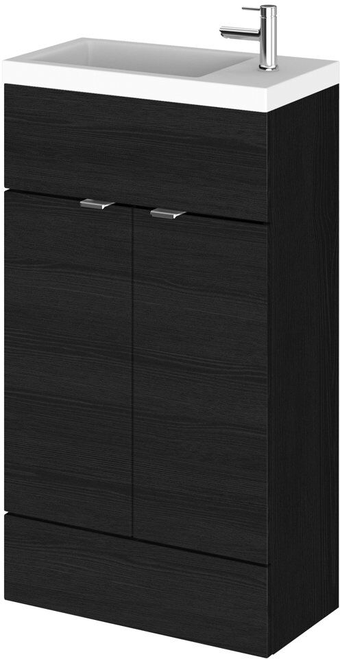Nuie Fusion 505 mm Freestanding Bathroom Vanity with Integrated Basin Vanity Charcoal Black 505mm W