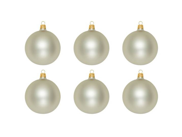 Weihnachtskugel 6er-Set Uni grau - Material: Glas - 949