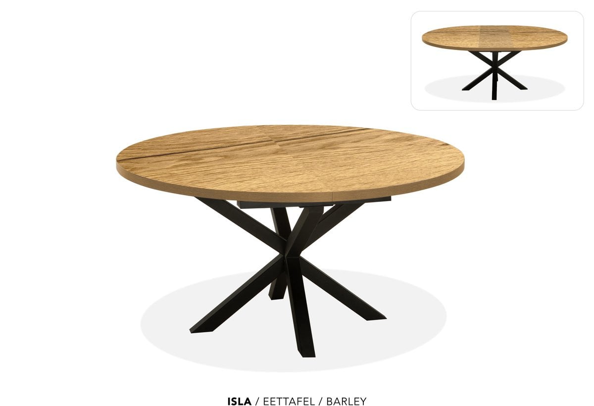 Maxfurn Ronde uitschuifbare tafel met inzetblad - Barley
