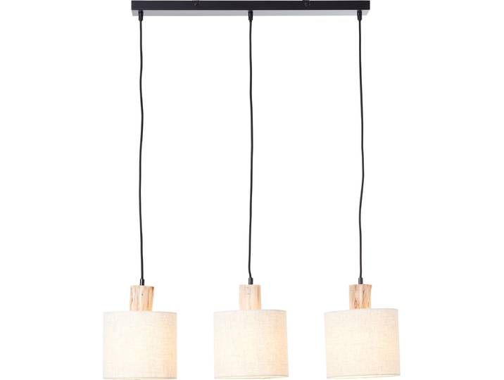 BRILLIANT Pia Suspension à 3 lampes\, barre noire/naturel\, noire/naturel 99538/96