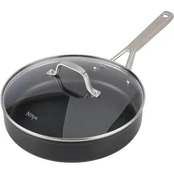 Ninja ZEROSTICK Essentials Pfanne mit Deckel (26 cm), Pfanne + Kochtopf, Silber, Schwarz