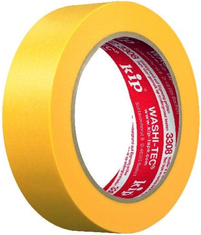 Kip 3308 WASHI-TEC® PREMIUM PLUS - gelb Goldkrepp® 30mmx50m (3308-30)