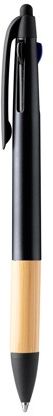 Stylo personnalisable à 3 encres rétractable Nebel noir BLUE INK