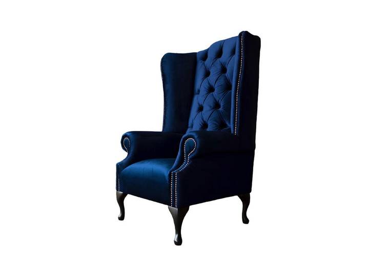 Xlmoebel Loungesessel Chesterfield Ohrensessel in königlichem Blau (1-St., Sessel), Hergestellt in Europa