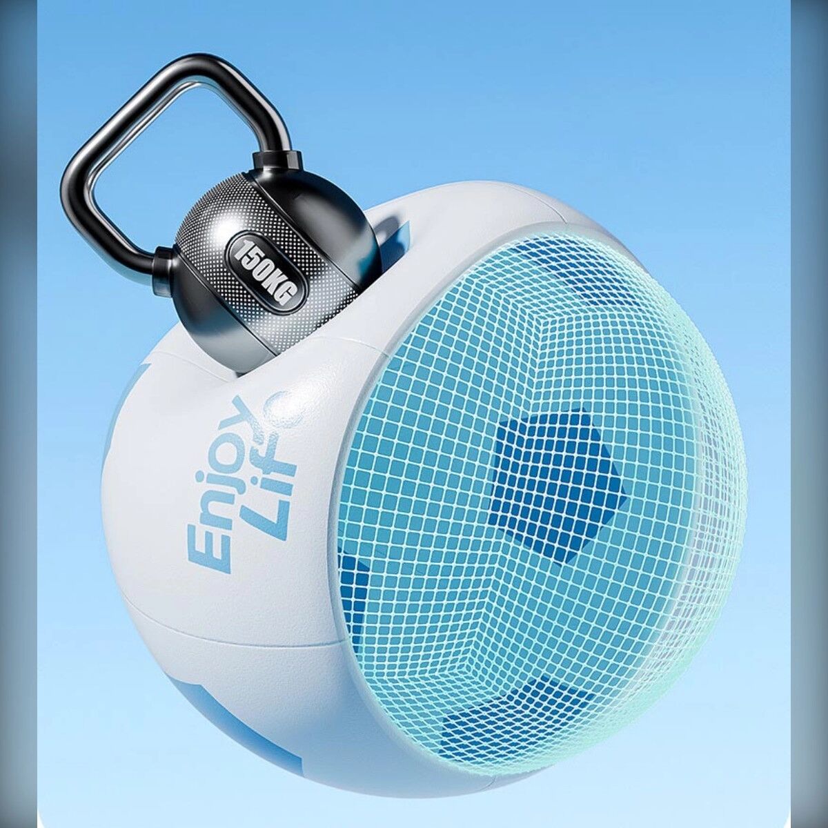 INF Riesiger aufblasbarer Fußball 80cm – Extra-dicke 3mm PVC-Wand, versiegeltes Doppelventil, weich und leicht für den