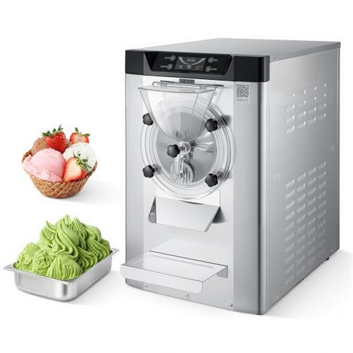VEVOR Commerciële ijsmachine met 6L roestvrijstalen cilinder, 2000 W, zilver