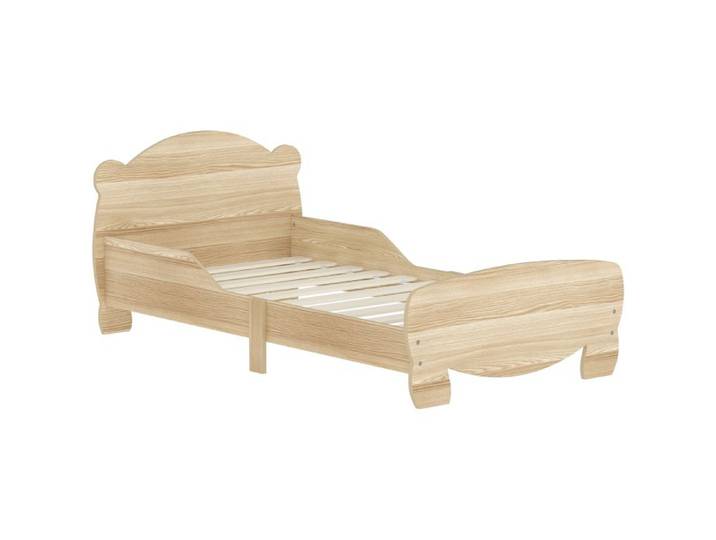 Lit enfant - AIYAPLAY - 70x140 cm - barrières de sécurité - thème d'ours - pour garçons filles âgés de 3 à 6 ans - bois naturel