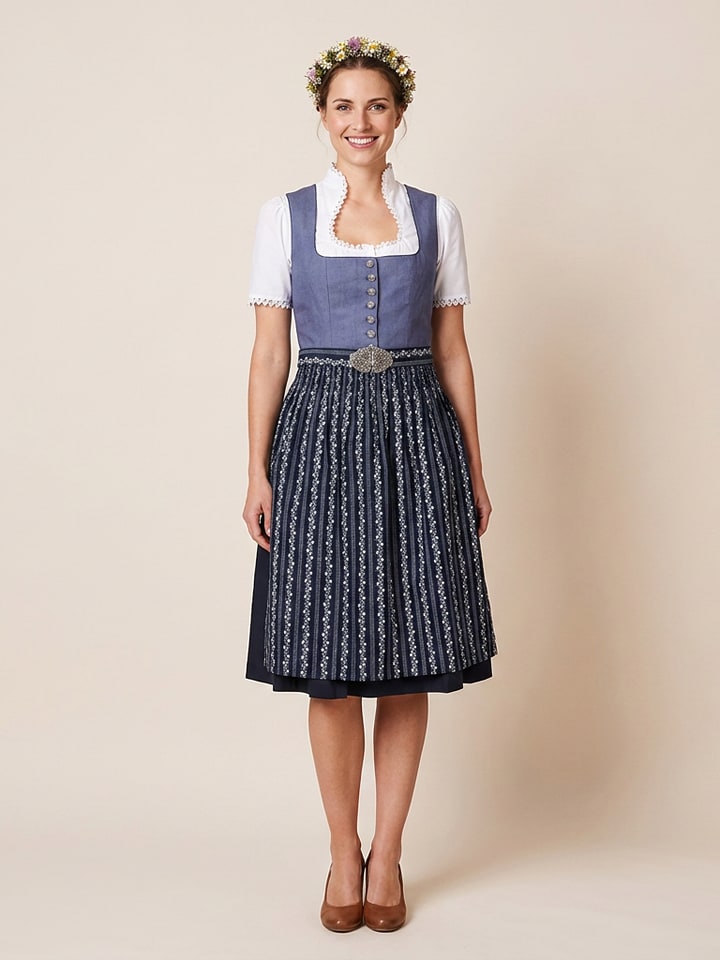 Almsach Dirndl in Dunkelblau - 42
