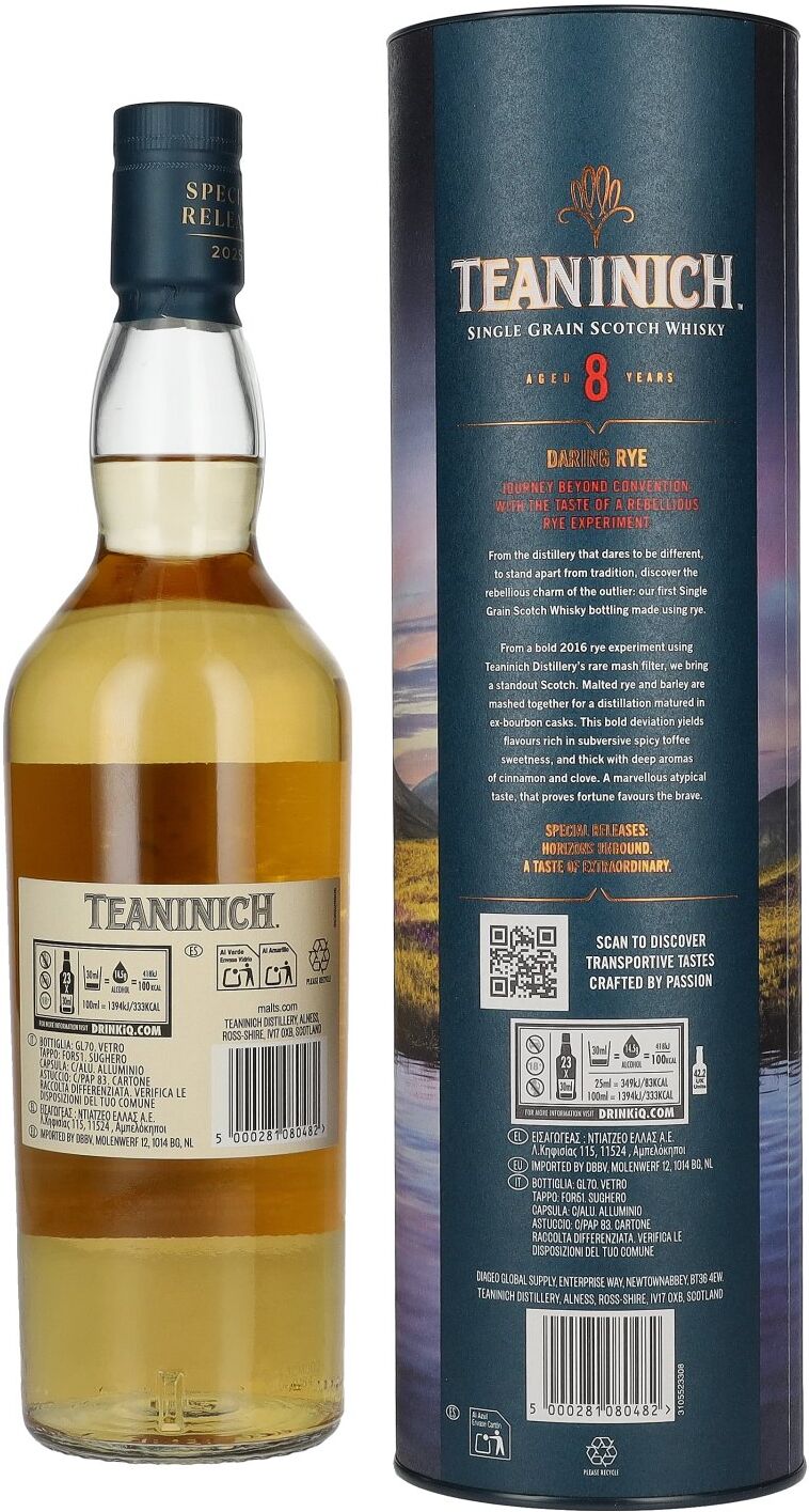 Teaninich 8 Years Old DARING RYE Single Grain Special Release 60,3% Vol. 0,7l in Geschenkbox
