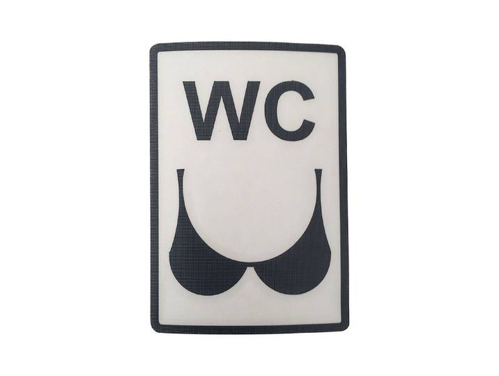 WC + BH Symbol 8 × 13 cm