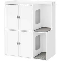KATZENKLO-SCHRANK mit zwei Fächern und Regal HAT09-E-W