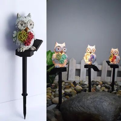 Outdoor Solar Garden Lights Modern Garden Decoration Snail Outdoor, Solar New Magnesium Oxide Resin Light, Waterproof Garden Plug Landscape Lighting owl