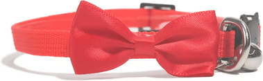 Inspire Curations CharmingBell Adjustable Bow Cat Collar red