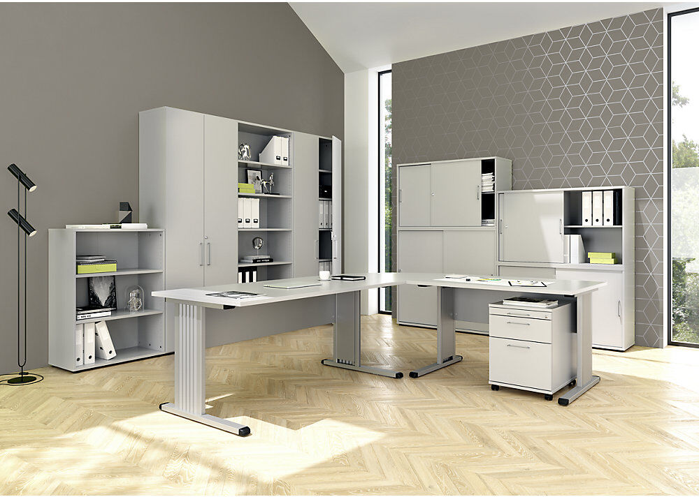 kaiserkraft VERA-ZWO - Büroregal, HxBxT 1100 x 400 x 400 mm, 3 Ordnerhöhen, weiß