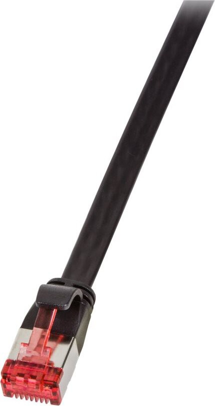 LogiLink CAT 6A platte netwerkkabel SlimLine afgeschermd PIMF zwart 2 meter