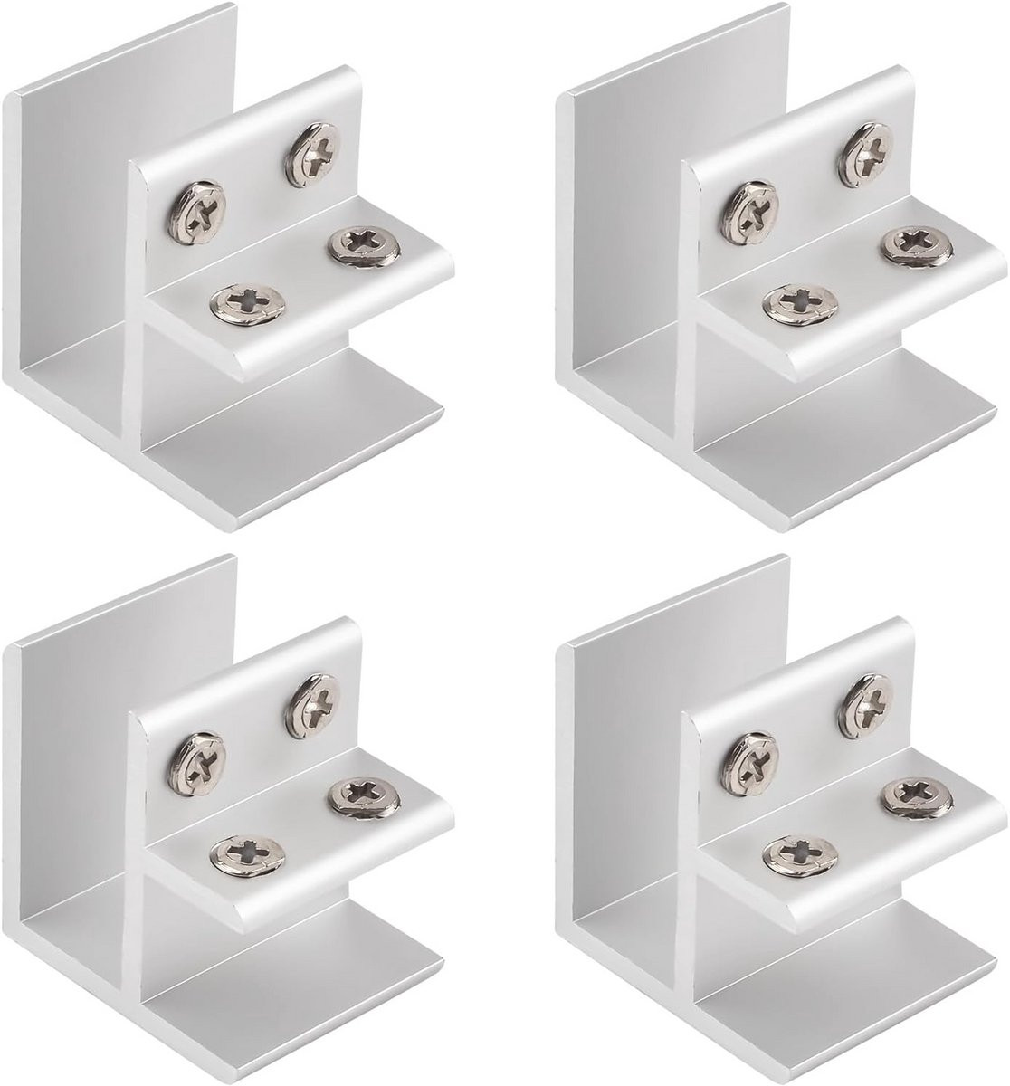 Verstelbare Glasklem 90 Graden - 4 Stuks Aluminiumlegering voor Glazen Plank en Glassteun