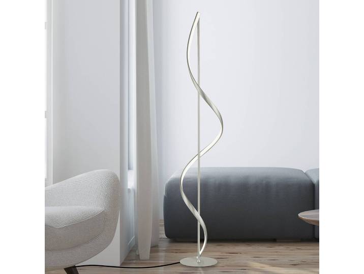 Q-Smart-Home Paul Neuhaus Q-Swing LED-Stehleuchte, stahl Q-Swing, dimmbar, alu / grau / zink, für Wohn- / Esszimmer, Aluminium, Modern
