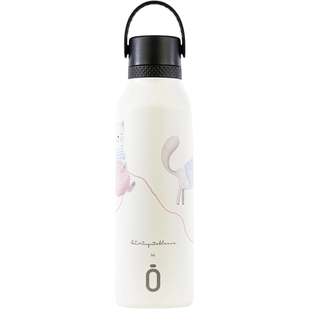 Runbott Mii Insulated Bottle 1&nbsp;un. La Tortuguita Blanca - Lovely Cat Wool 600mL