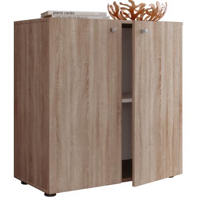 Kommode VCM "Holz Kommode Sideboard Anrichte Vandol 1 Drehtüren", braun (sonoma, eiche (sägerau)), B:70cm T:36cm, Sideboards, Kommode