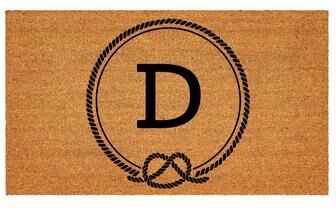 Evergreen "Coastal Coir Mat Nautical Monogram 28""x16"""