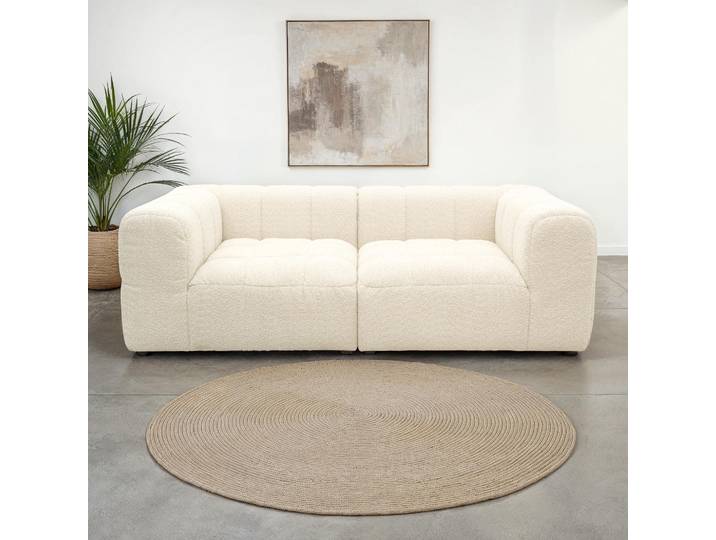Big-Sofa, Polyester, Beige, 220×113×72 cm, Mit Taschenfederkern, Modern, Domo-Collection