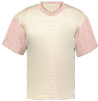 Holloway 226120 PREP STREET FAN JERSEY T-Shirt in Alabaster/Petal Pink size 2XL   Polyester