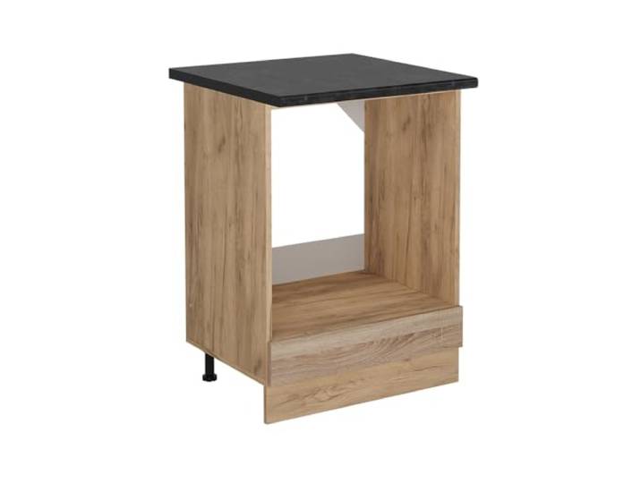 Vicco Herdumbauschrank R-Line, Sonoma, 60 cm Backofennische · Arbeitsplatte Anthrazit · Höhenverst. Füße · Frei kombinierbar · Einfache Integration