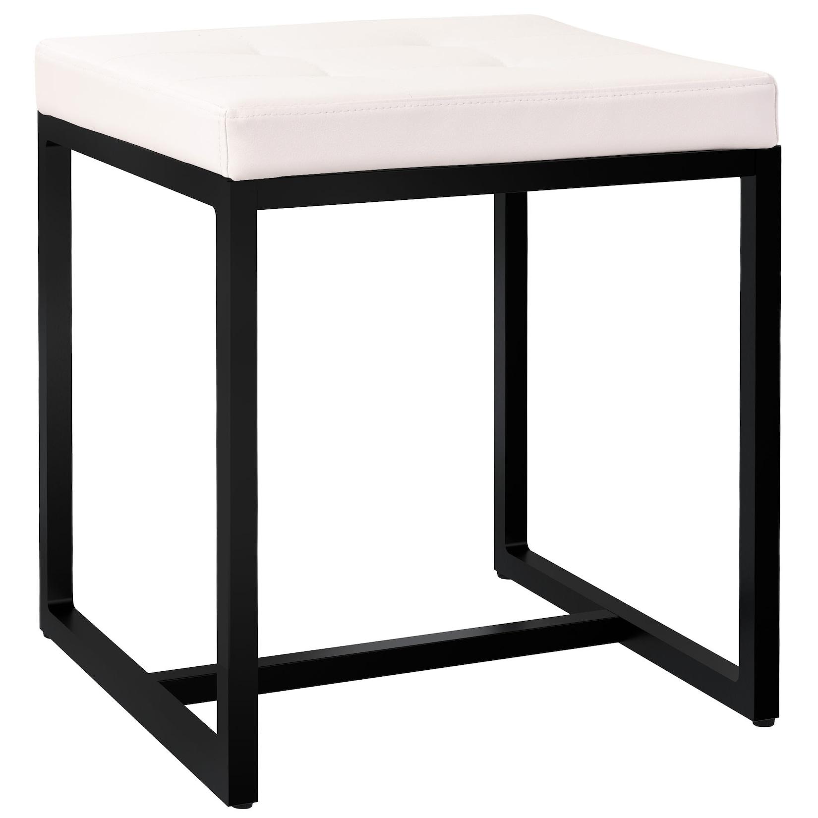 CLP Sitzhocker Barci B Kunstleder - Farbe: creme, Material: Kunstleder