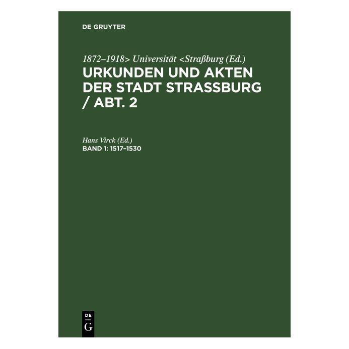 De Gruyter 1517-1530 (Deutsch, Hardcover, Hans Virck) (67770166)