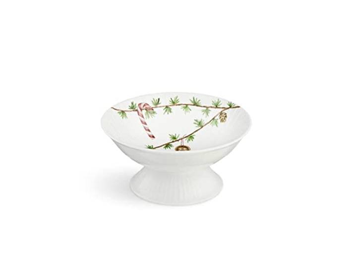 Kähler Coupe sur pied Ø16 cm Hammershøi Christmas avec peinture aquarelle\, blanc