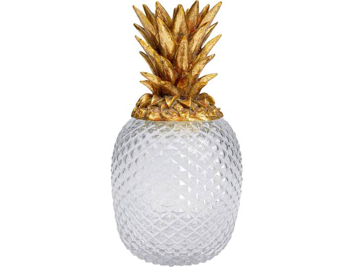 Aufbewahrungsbox KARE DESIGN Deko Dose Pineapple Visible , gold (goldfarben), B:16cm H:31cm T:16cm, Polyresin (Kunststein), Aufbewahrungsboxen, Aufbewahrungsbox