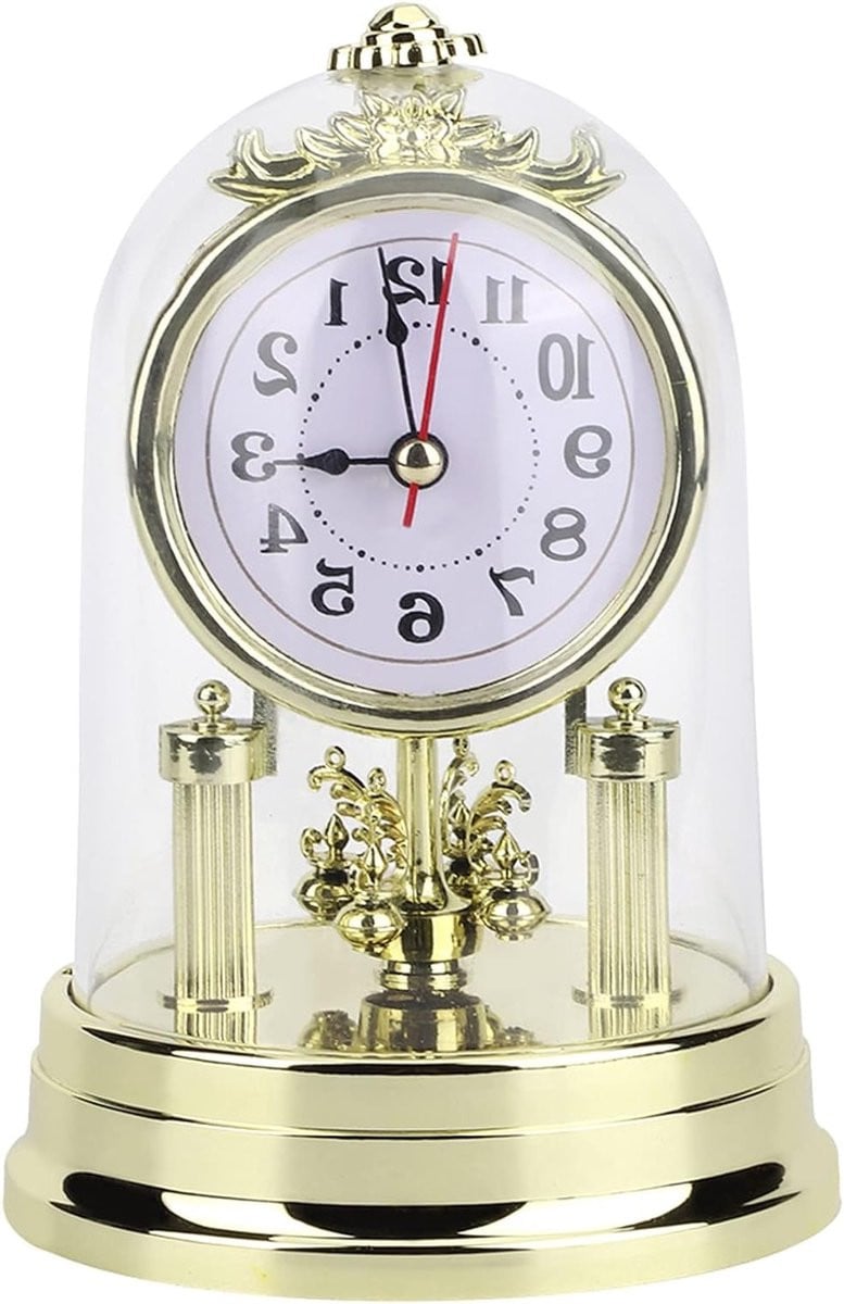 Antieke Retro Tafelklok in Goud voor Woonkamer en Slaapkamer