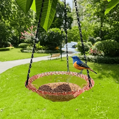 Top Demand Picks 2 in 1 Hanging Bird Bath And Feeder, Colorful Flower Shape For Attracting Hummingbirds To Your Garden And Yard pink 1layer