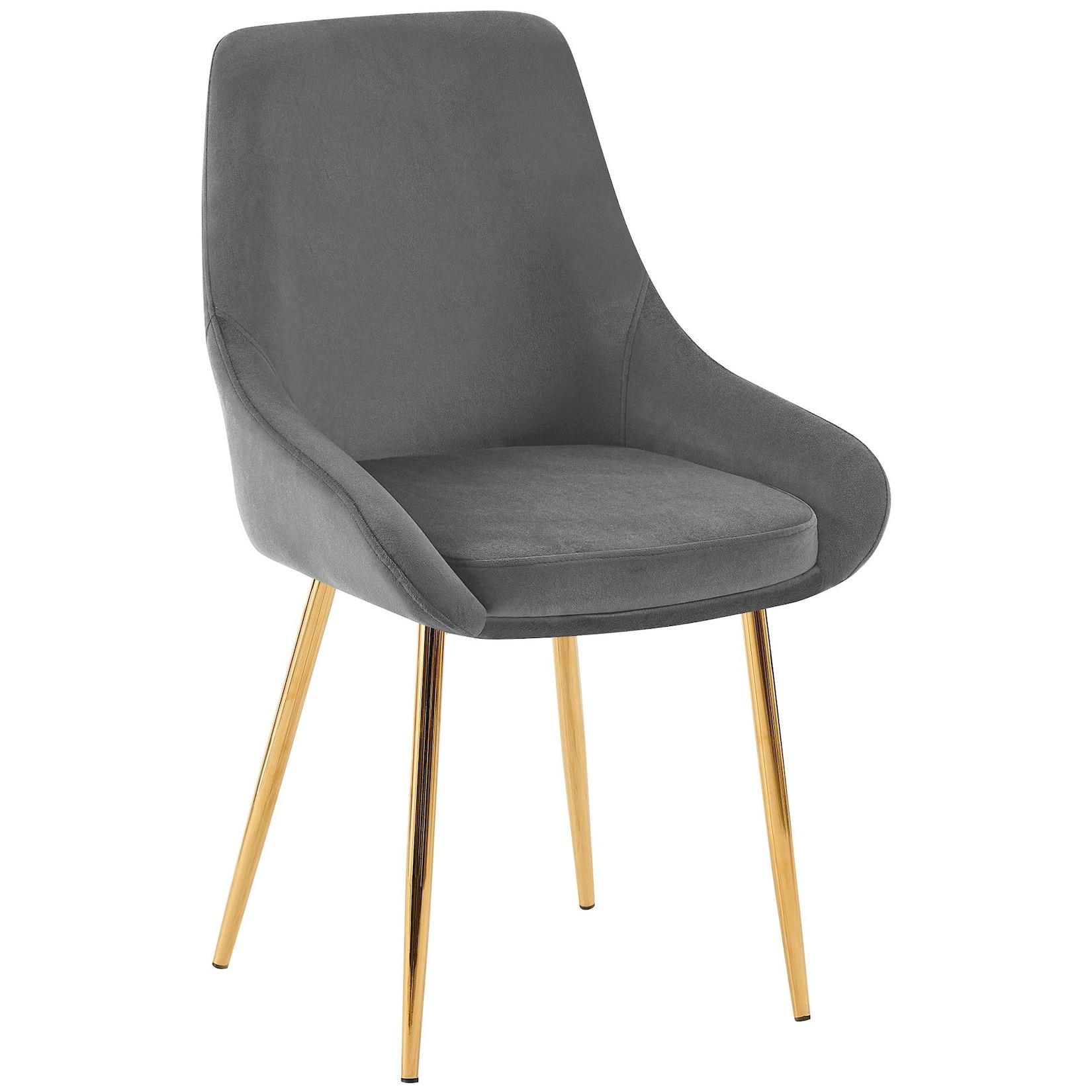 CLP Esszimmerstuhl Elmira Samt gold Farbe: dunkelgrau, Material Gestell: Metall gold