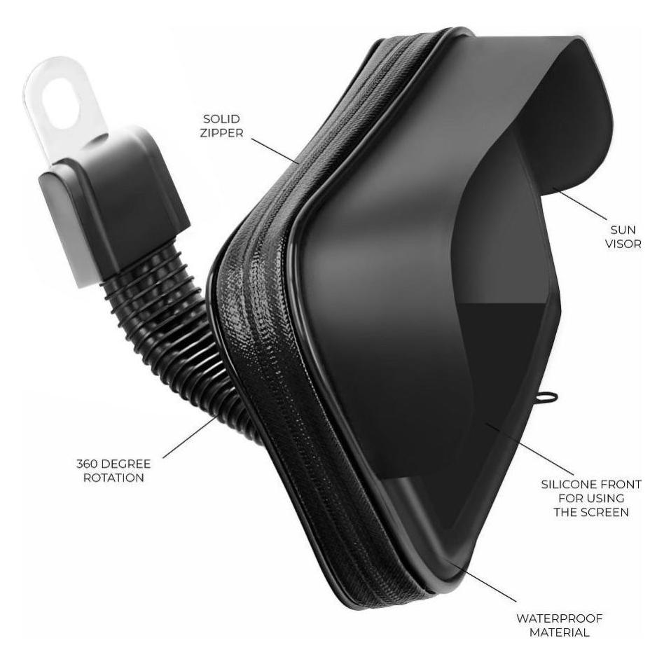 OEM Stylus Motorcycle holder waterproof with zip and hood ( 6,4" - 8" ) black (49068882)