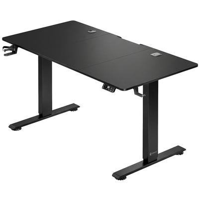 CASARIA® Höhenverstellbarer Schreibtisch elektrisch L Mattschwarz
