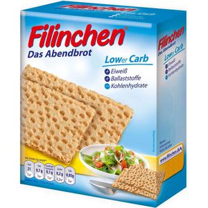 Filinchen Knäckebrot Weizen, Abendbrot Lower Carb, laktosefrei & vegan, 2 Frischepacks à 10 Scheiben, 100 g
