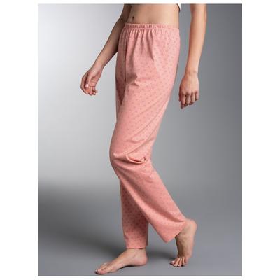 Schlafanzug TRIGEMA "TRIGEMA Schlafanzughose mit feinem Herz Allovermuster", Damen, Gr. M, rosa (puder), Single Jersey, 100% Baumwolle, Homewear-Sets Schlafanzug