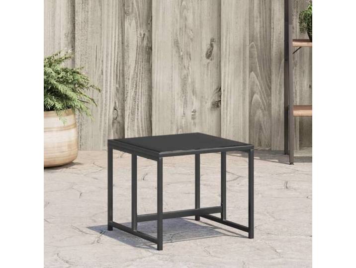 Tabourets de jardin 4 pcs noir acier et textilène siège de jardin tabouret d'extérieur siège cube siège 4008594